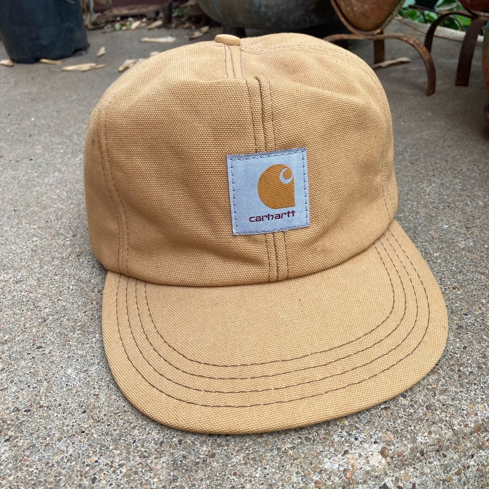Vintage Carhartt Hat Cap Hat Ear Flaps Insulated Quilted Canvas (Size Medium)